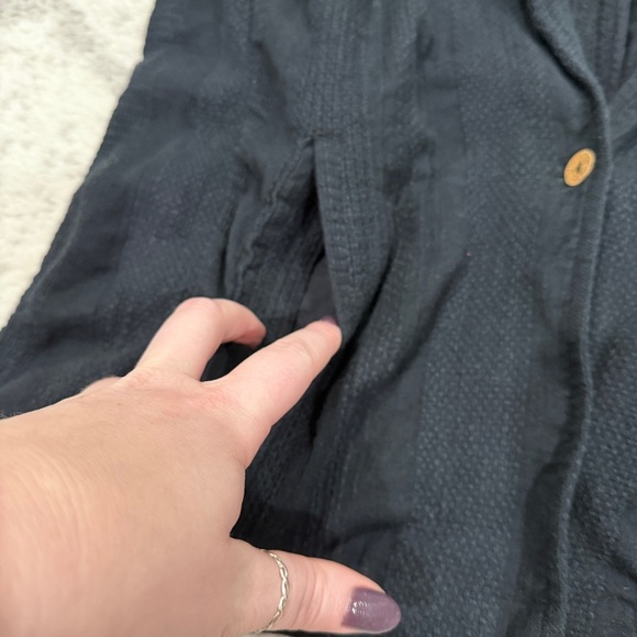 Free People Black Textured Linen Jacket - Picture 5 of 10